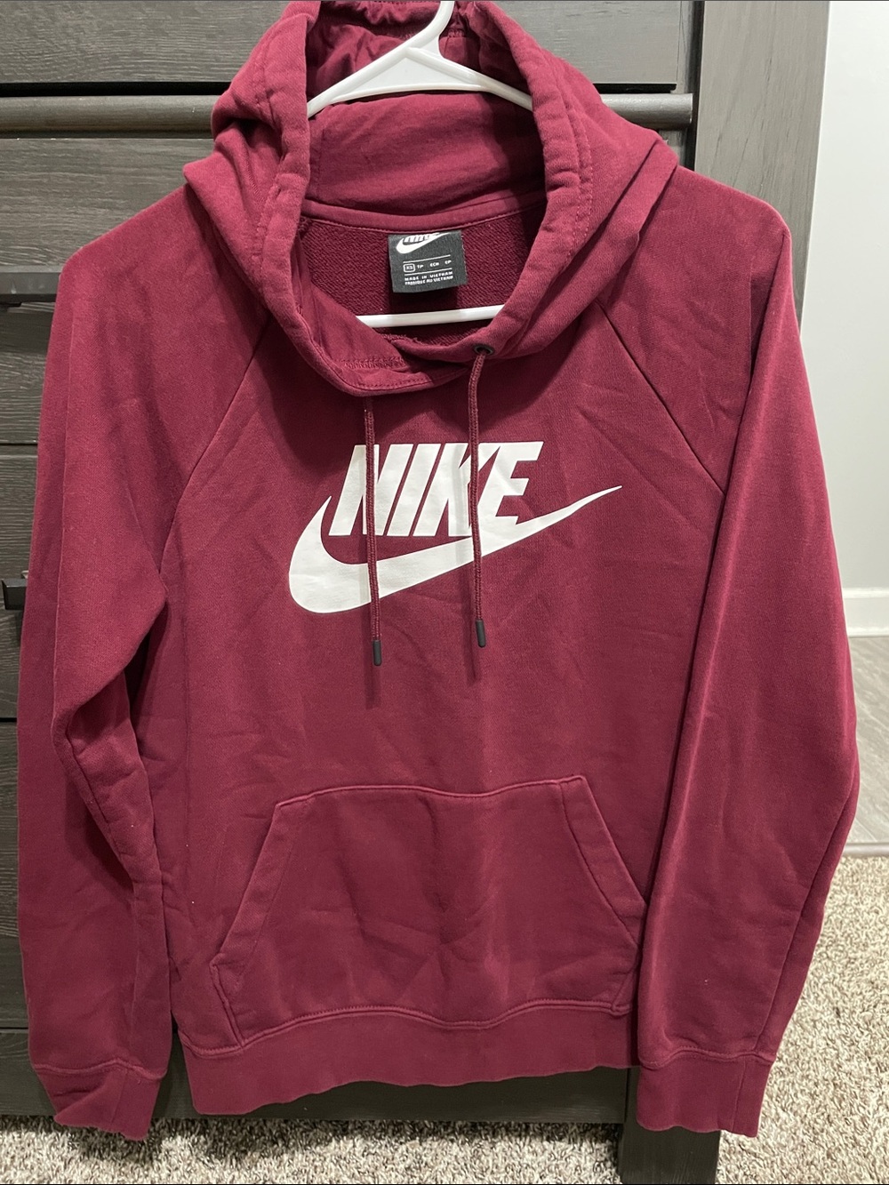 Nike Women’s Hoodie in Maroon with White Logo